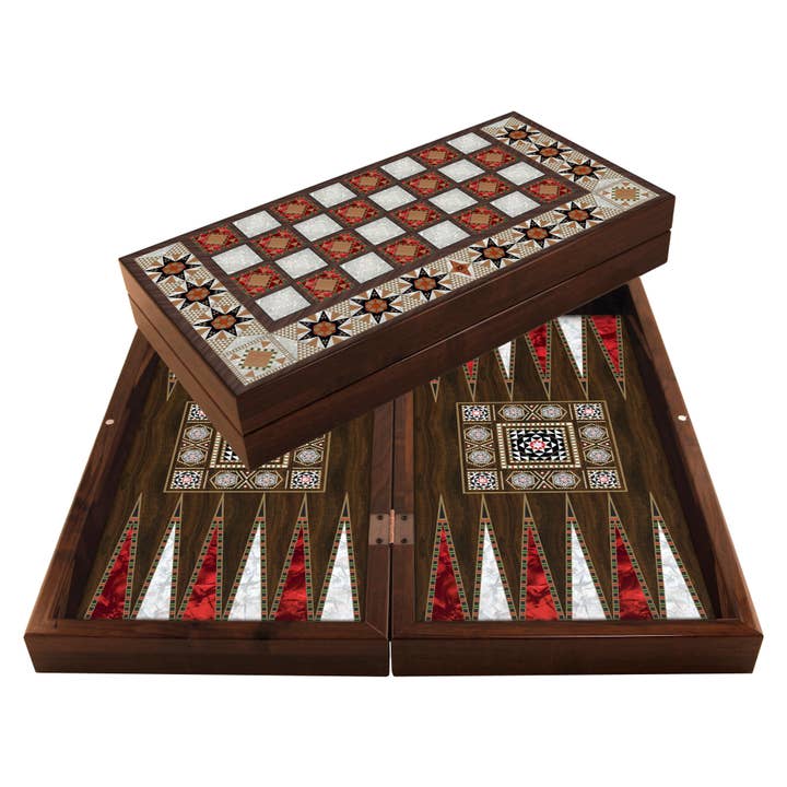 Biggbrands GmbH - Wholesale Board Game - Star Antique Mother-of-Pearl Syrian Backgammon Set