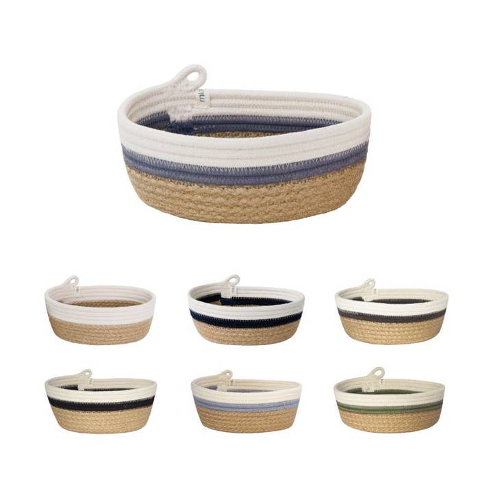 Petite Essential Oval Basket - Jute Jungle Cozy Hues for wholesale by Mia Mélange