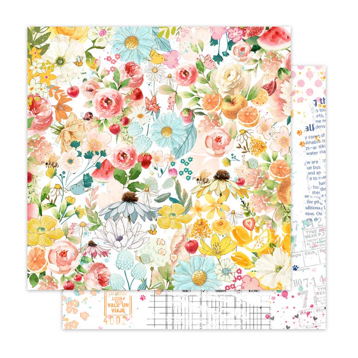 Fresh Blooms 12x12 Double Sided Pattern Paper (25 pack) for wholesale by Pretty Little Studio