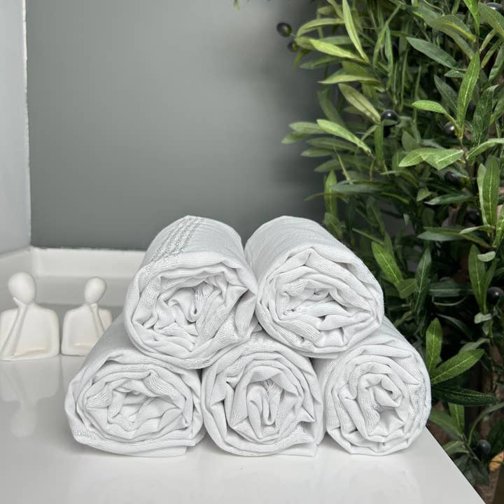 Anatolia Loom - Wholesale Beach towel - White Turkish Towel – Lightweight with Flushed Stripes8