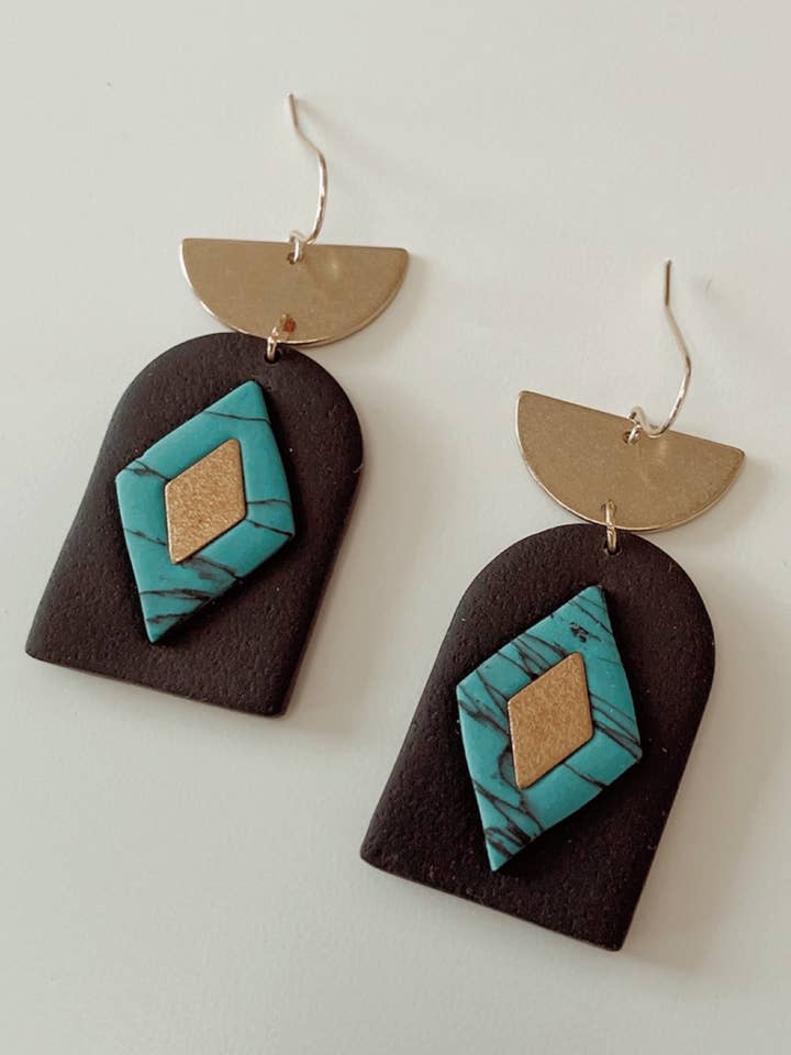 The Jade Earring | Black for wholesale by Flower & Flame