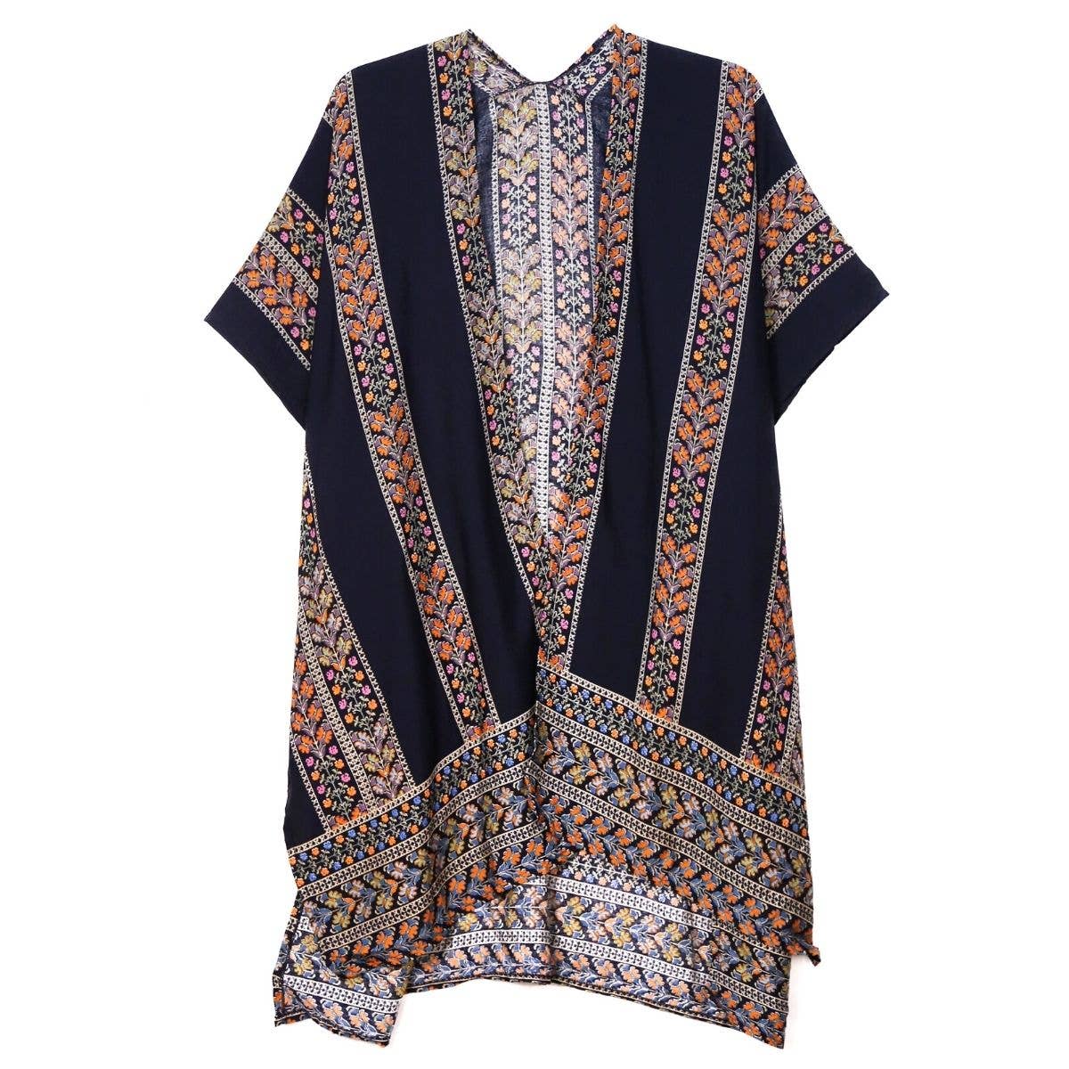 PinktownUSA - Wholesale Kimono - Women's - Navy Turkish Print Kimono1