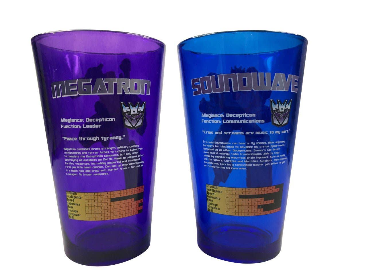 Fundom - Wholesale Beer Glass/Mug - Transformers Decepticons Megatron And Soundwave 2 pack Pint Glass Set2