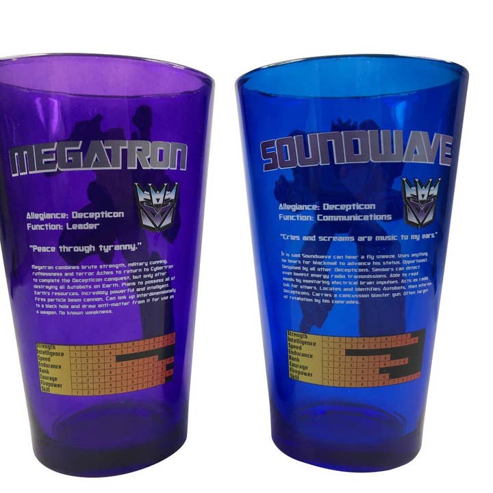 Fundom - Wholesale Beer Glass/Mug - Transformers Decepticons Megatron And Soundwave 2 pack Pint Glass Set2