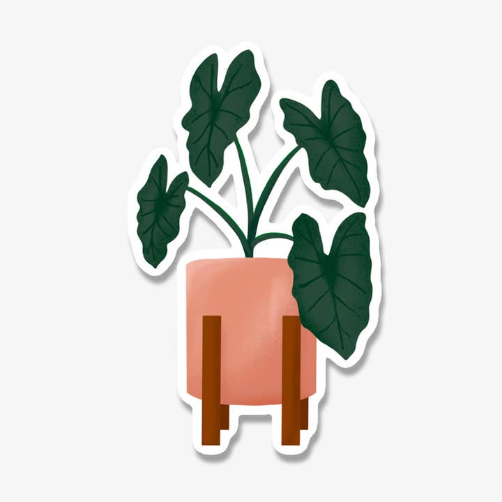 Alocasia House Plant Weatherproof Die Cut Sticker for wholesale by Beka Gene Studio
