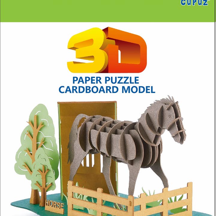 Go on make me - Wholesale Painting Paper - CUPUZ 3D puzzle of Horse and Stable Scene