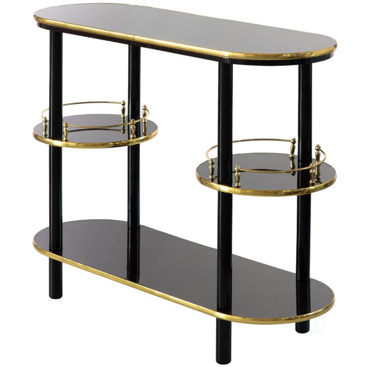Quickway Imports - Wholesale Bar Cart - Bar Console with Open Shelves for Glasses and Bottles7