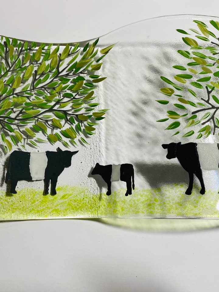 Self-standing Galloway Campo Vacas Campestre por atacado de Ally Glass Studio