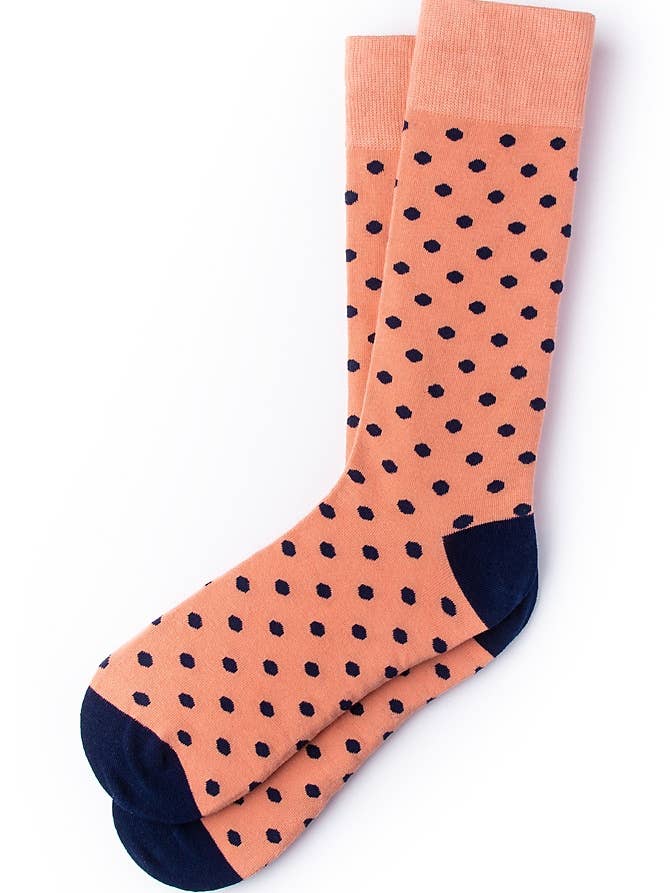 Power Dots Sock - Salmon Carded Cotton for wholesale by Alynn
