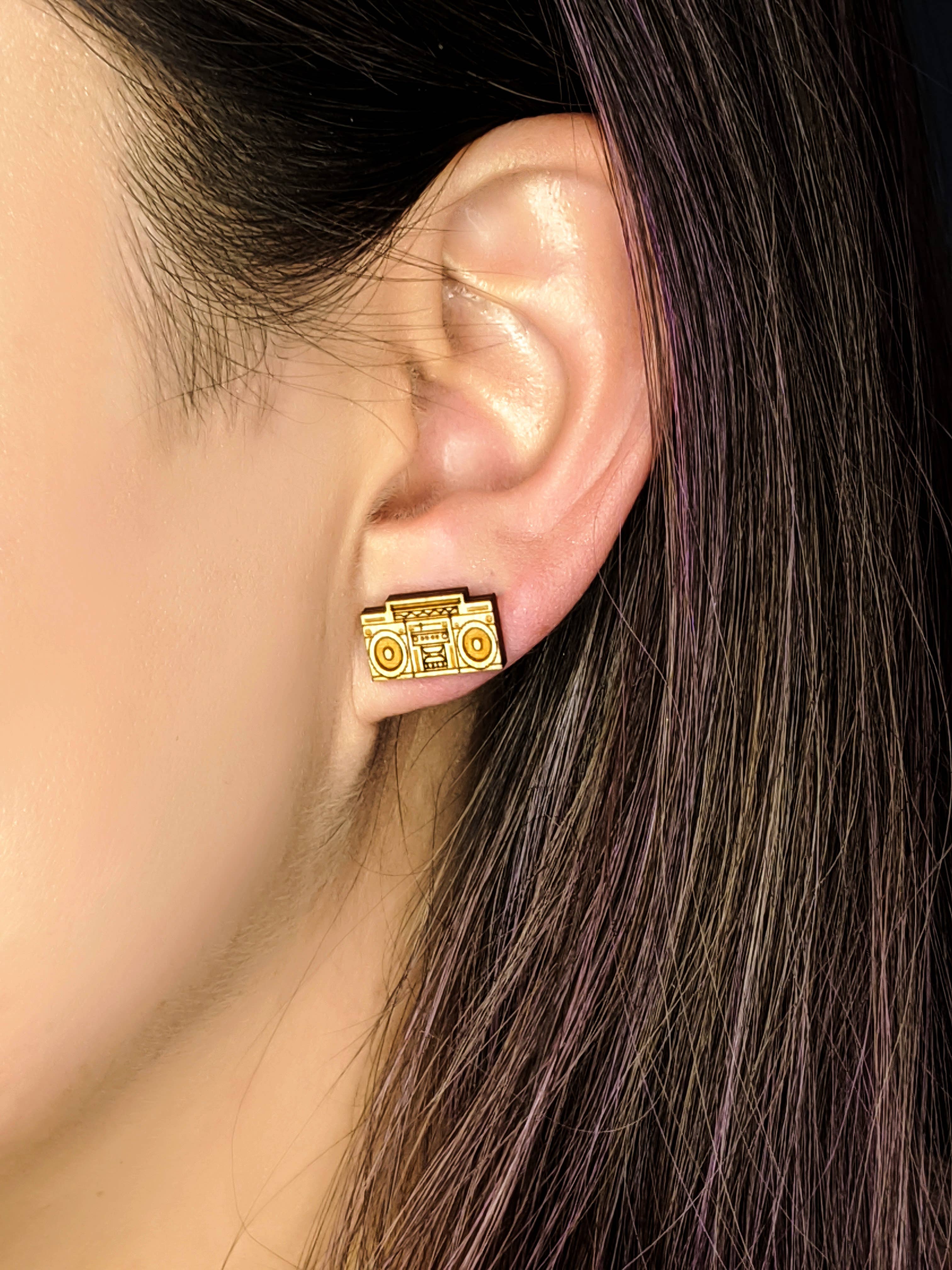 Unpossible Cuts - Wholesale Dangle Earrings - Boombox and Tape Earrings7