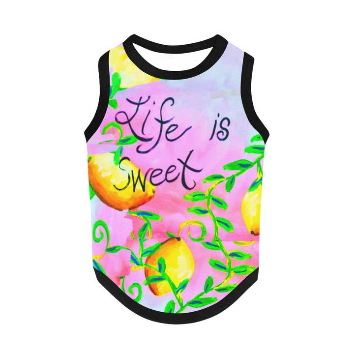 Life is Sweet All Over Print Pet Tank Top for wholesale by Off the Canvas Collection, LLC