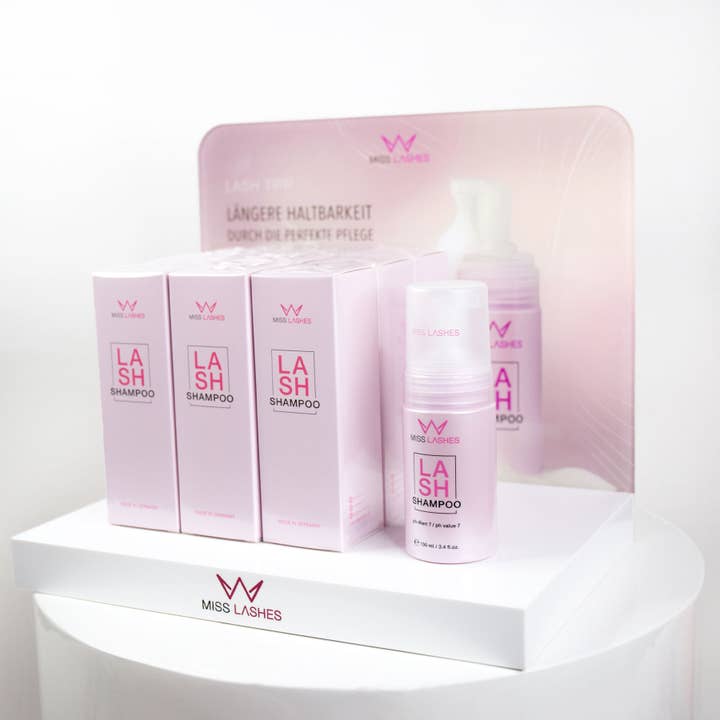 Miss Lashes - Wholesale Eyelash/brow serum - Lash shampoo & display set1