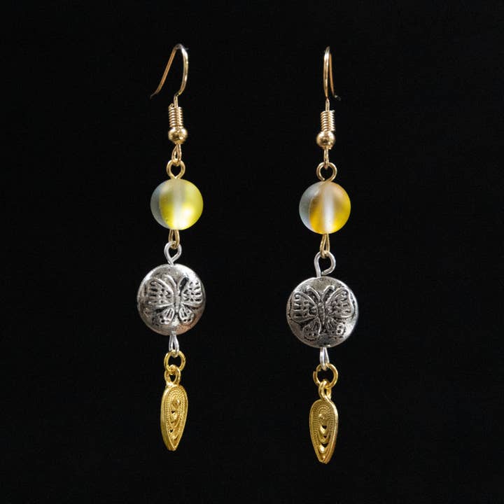 JAC Jewelry Designs - Wholesale Dangle earrings - Mixed Metal Butterfly Earrings