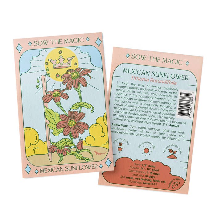 Sow the Magic - Wholesale Plant Seeds - Mexican Sunflower Tarot Seed Packet4