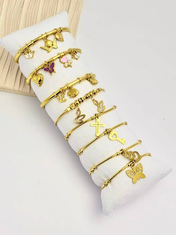 Lot 8 Bracelet Jonc Breloque Marin Assortis Acier Inoxydable pour la vente par COSMOS