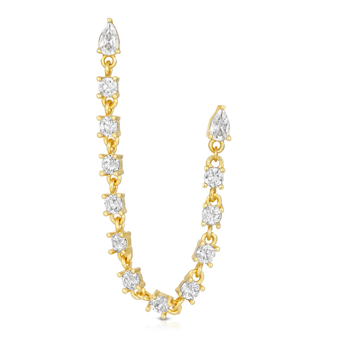 Lauren Morrelli Jewelry - Wholesale Dangle Earrings - Rex Draping Earring (single earring with 2 ear studs)0