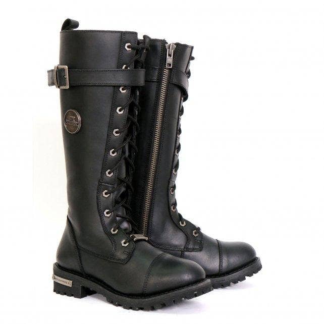 Hot Leathers BTL1005 Ladies 14-inch Black Knee-High Leather Boots with Side Zipper Entry for wholesale on Faire6