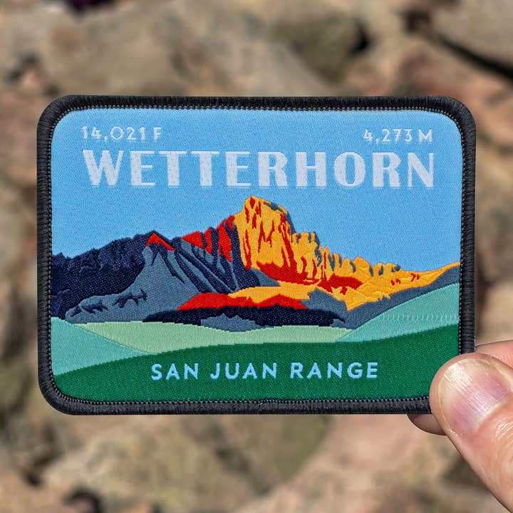 Wetterhorn Peak Colorado 14er Patch (3.5" x 2.5") for wholesale by Hinterland Outdoors