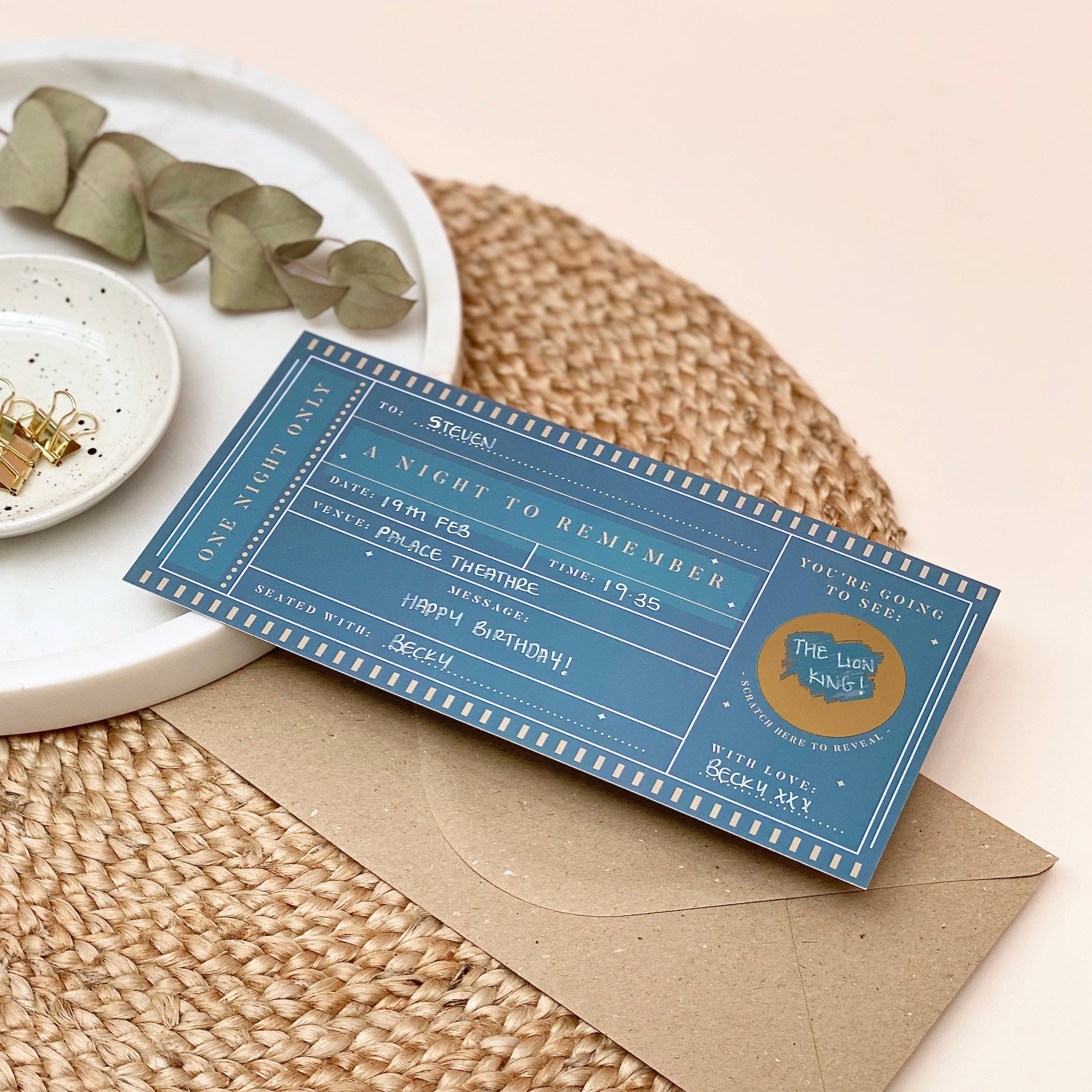 Rodo Creative - Wholesale Birthday Card - Theatre Ticket Scratch Card1