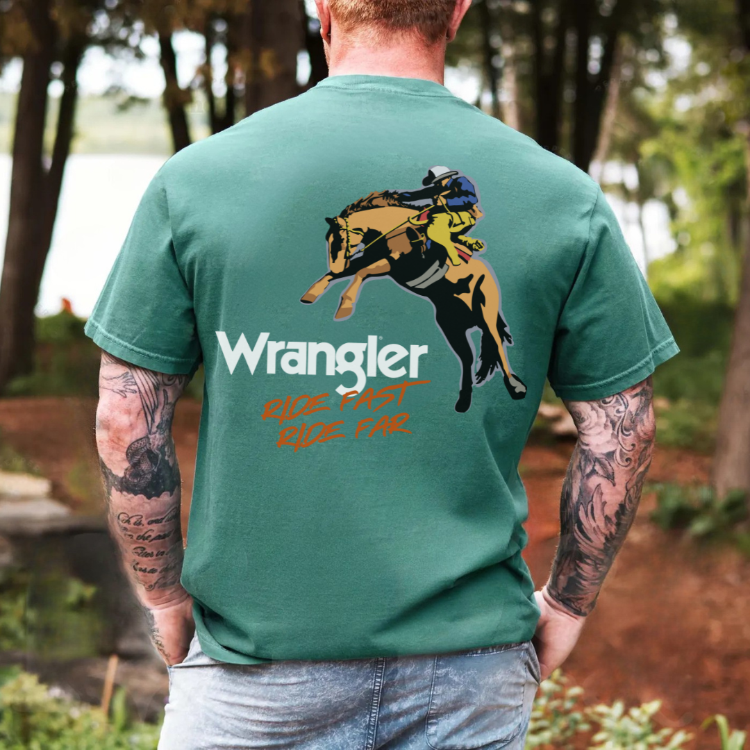 Clover + Cotton Co - Wholesale Screen Printed T-Shirt - Men's - Wranglin' Cowboy Tees5