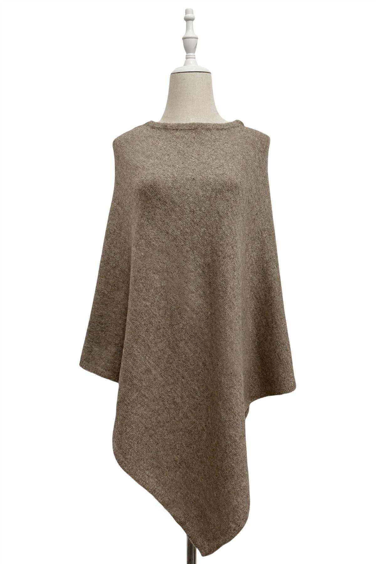 Fashion Scarf World – wholesale Poncho – Women's – Plain Cosy Metallic Thread Poncho4