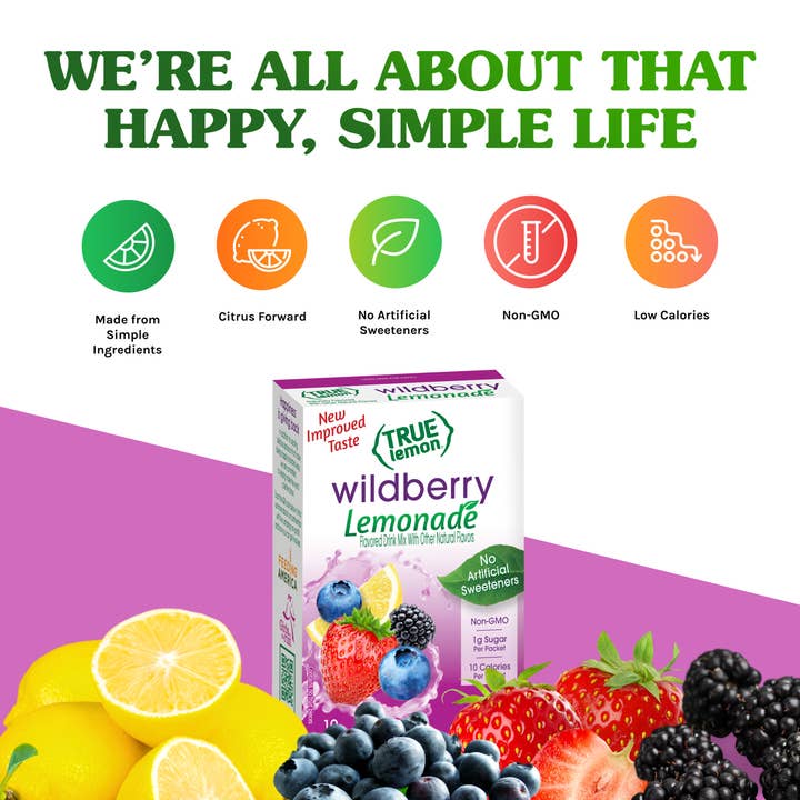 True Citrus - Vente Préparation pour boisson - Limonade aux fruits sauvages True Lemon