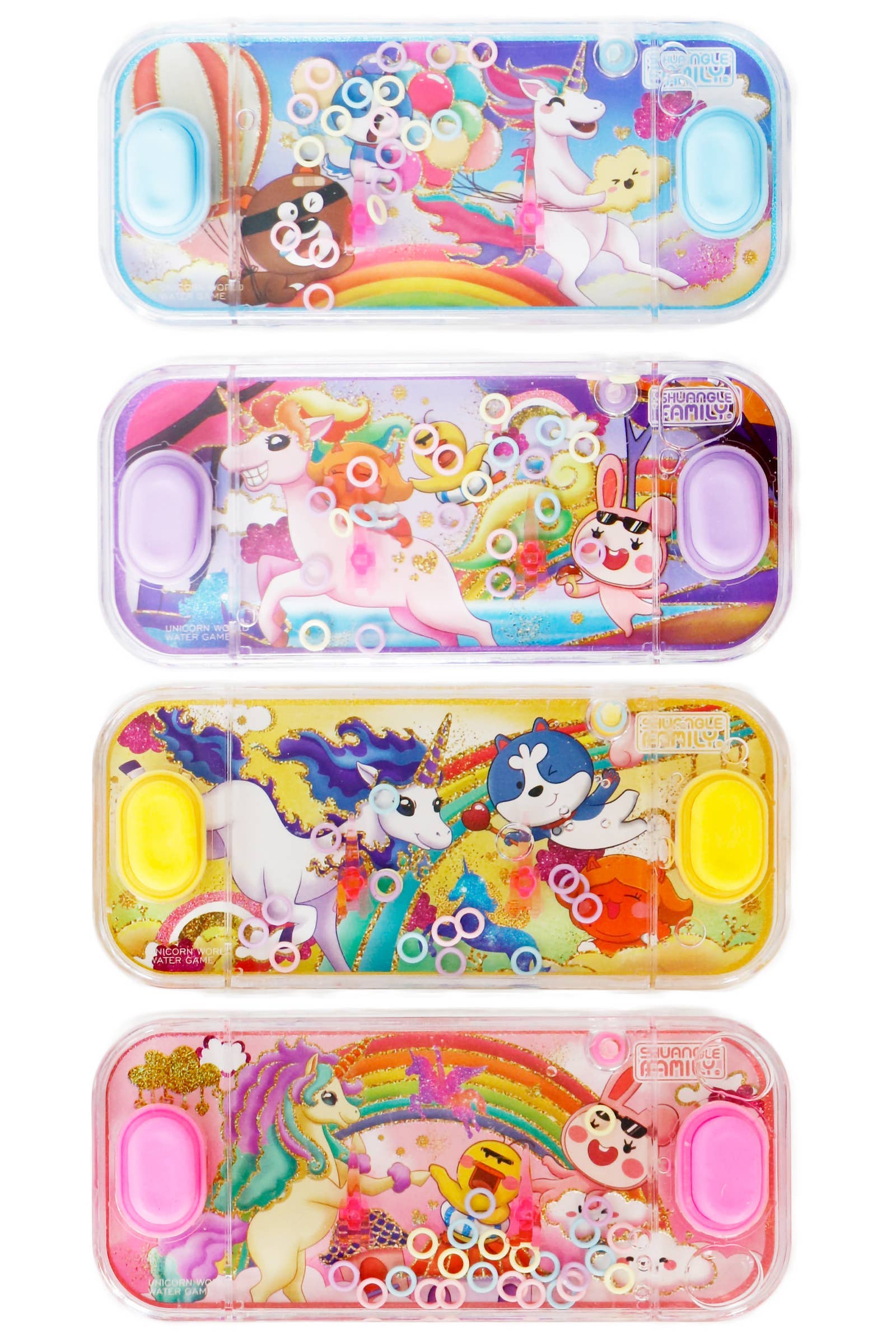 ASSORTITI Gioco d'Acqua con Lancio di Anelli a Impilamento di Unicorni - 12 Pezzi in vendita all'ingrosso su Faire2