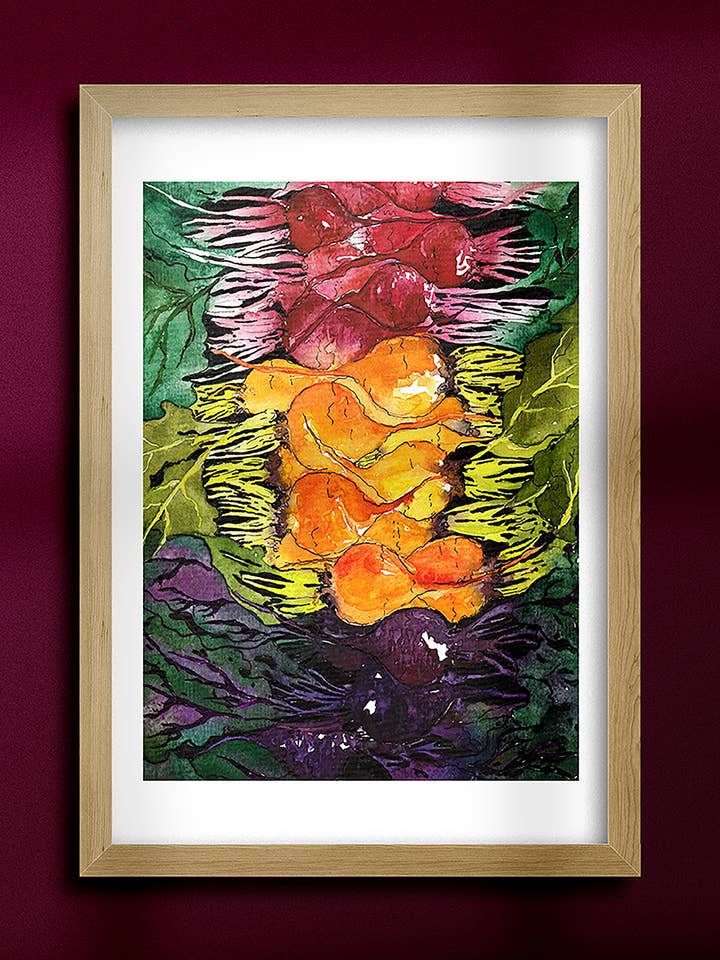 Rainbow Beet Print | Vegetable Art Print | Kitchen Decor for wholesale by papierwinkel
