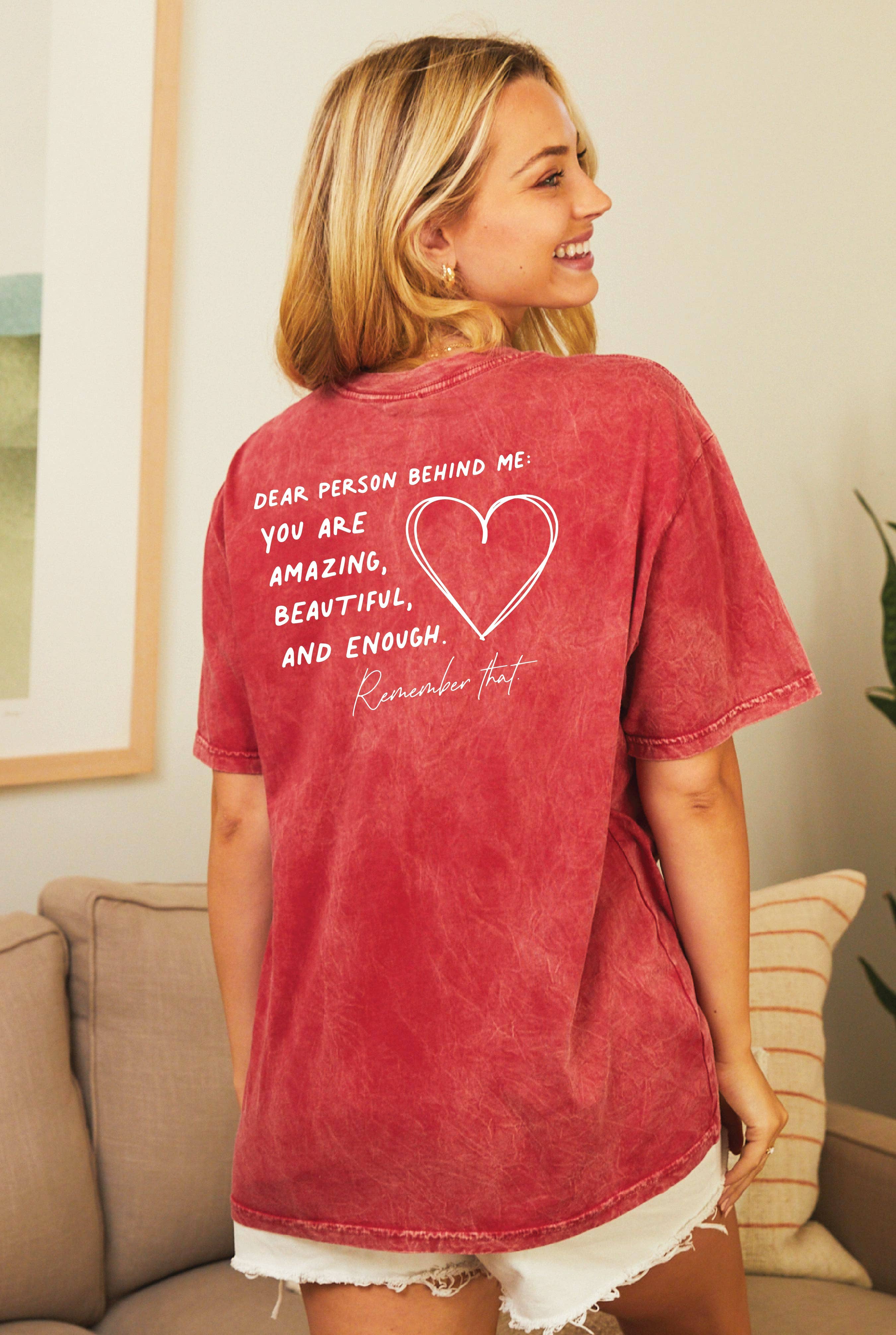 OAT COLLECTIVE – wholesale T-shirts med screentryck – Dam – DU MATTER Front & Back Mineral Grafisk Topp1