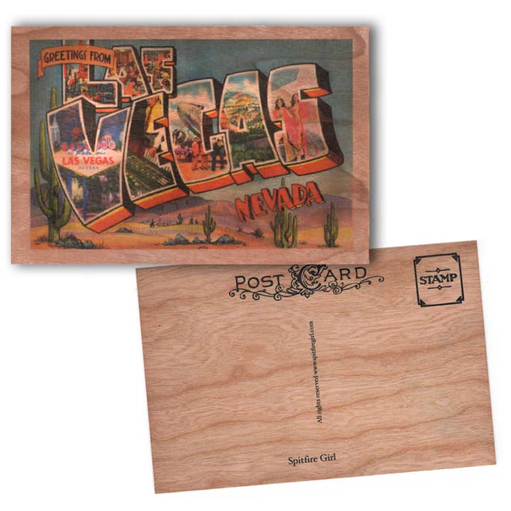 Spitfire Girl - Wholesale Postcard - Wood Postcard - Greetings Las Vegas