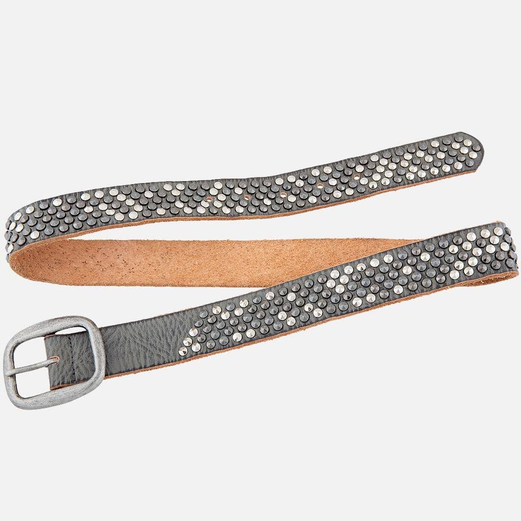 Amsterdam Heritage Leather Belts, Bags, Jackets & Apparel - Wholesale Belt - Women's - Britta | Vintage Silver Buckle Studded Leather Belt Women5