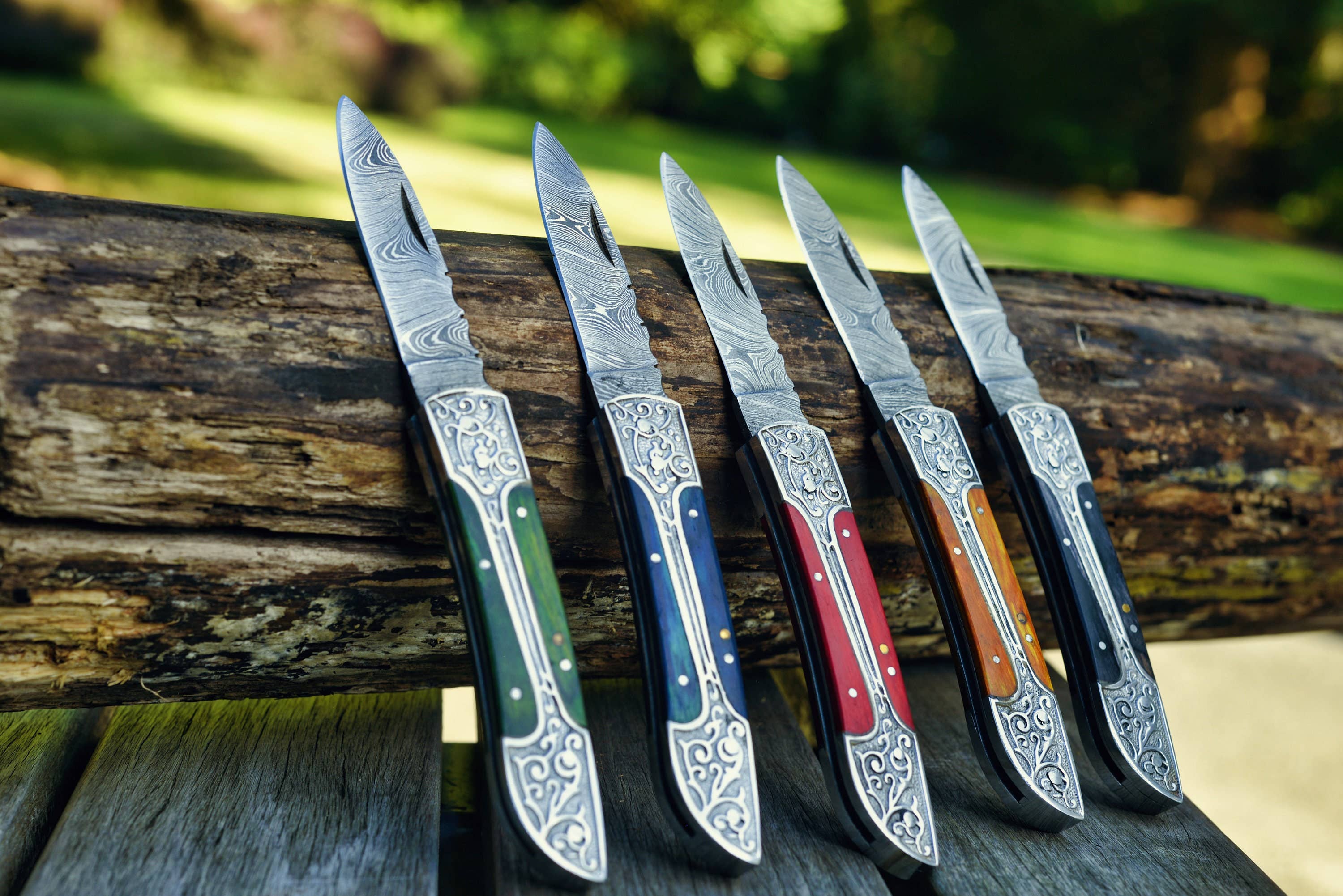 Personalized Custom Damascus Steel Folding Knife Fish Knife Pocket