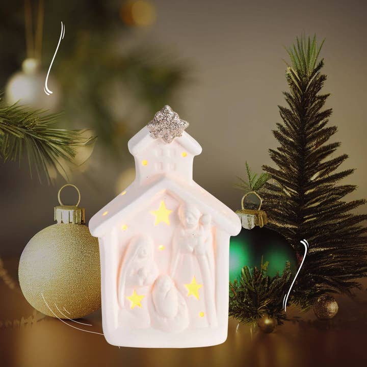 Cottage Garden - Wholesale Nativity Scene Decor - Nativity LED Light Up Church Porcelain3