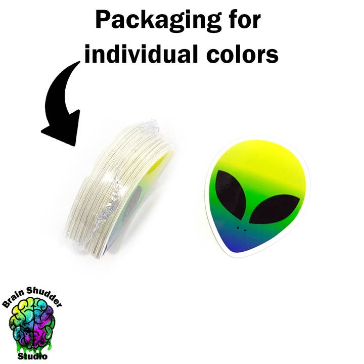 Brain Shudder Studio - Wholesale Sticker - Alien Head Sticker Pack4