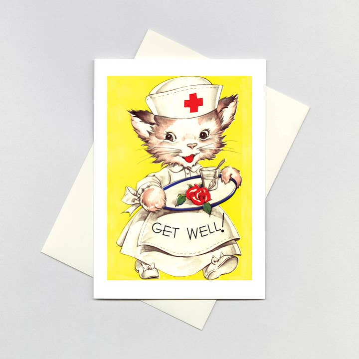 Cat Nurse - Get Well Card for wholesale by Laughing Elephant