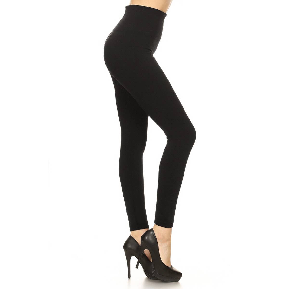 Leggings Depot - Wholesale Leggings - Dames - Legging met fleecevoering met brede tailleband14