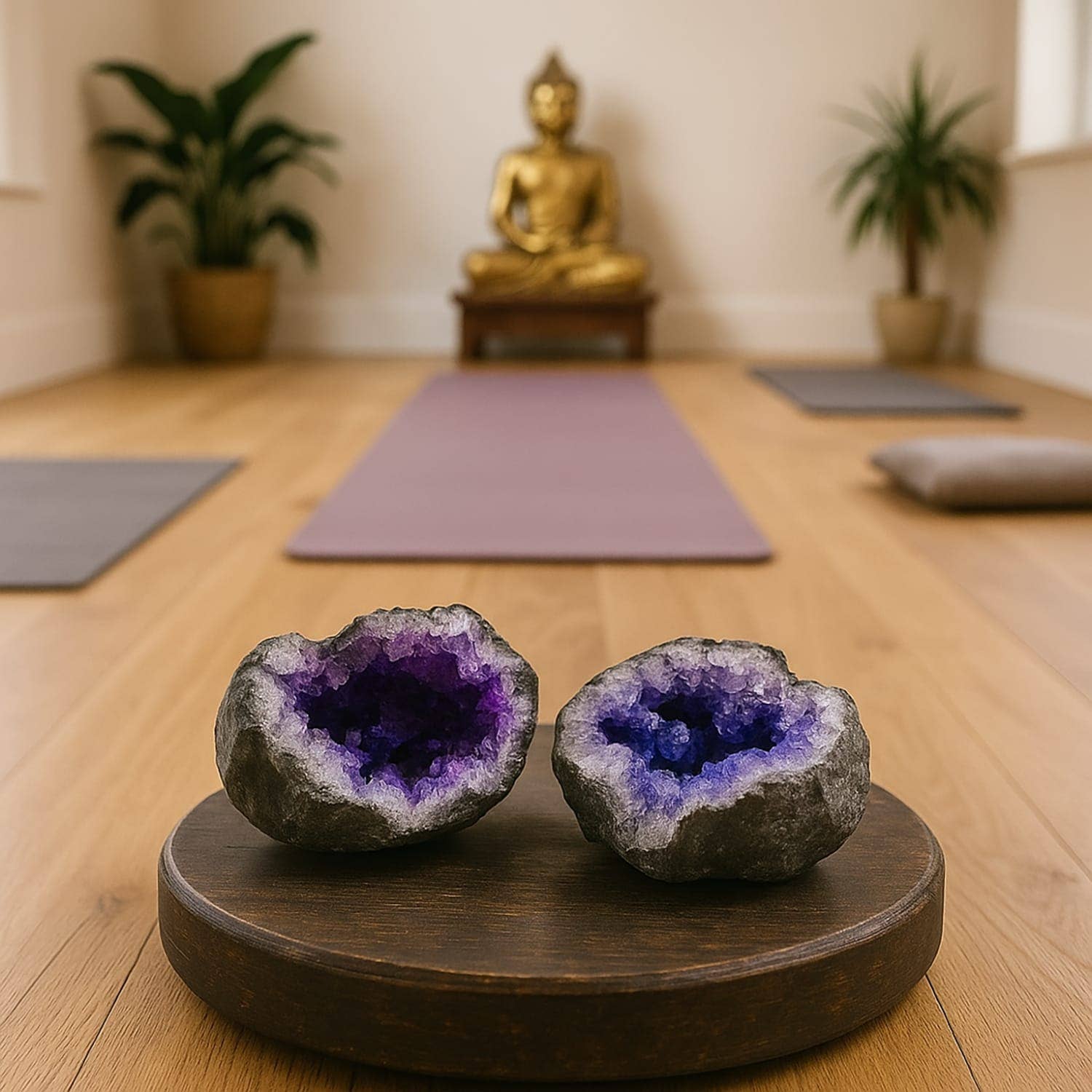 Etnico del Mondo - Wholesale Spiritual Stone/Crystal - Natural Geode Split-Purple Decorative Crystal #10