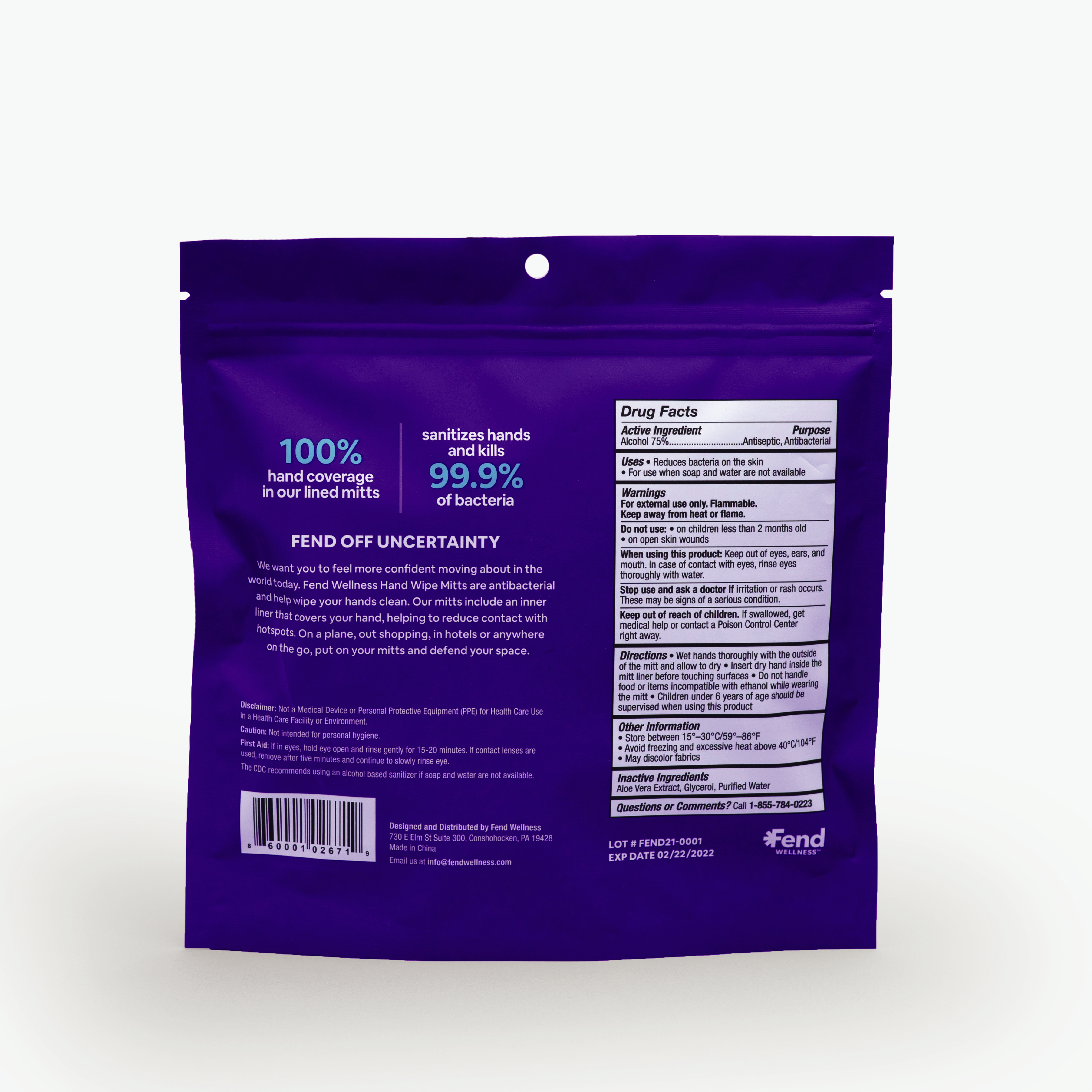 Fend Wellness – wholesale Hand sanitiser – Fend Wellness Wearable Wipes, 10-pk4