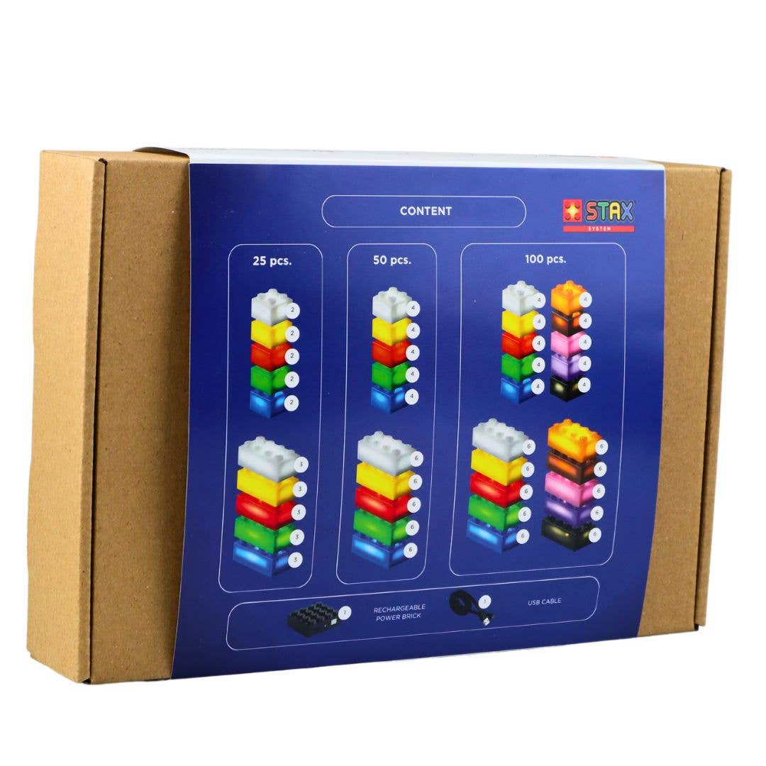 Open Bricks - Wholesale Building Set - Kids - STAX Assortment Sets (25, 50, 100 pcs.) [matte or transparent]2