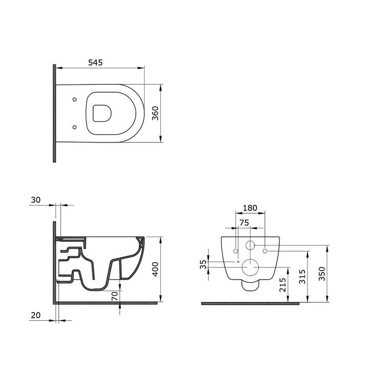 Stilform Handels GmbH - Wholesale Retailer Display - Home & Living - Soho hanging wall toilet rimless toilet matt black with toilet seat