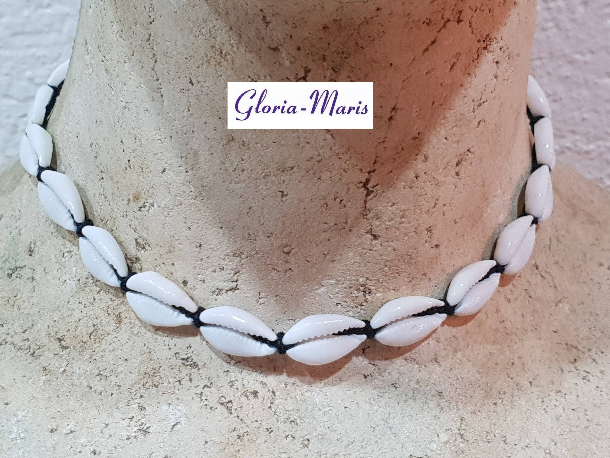 Cowrie Shell Seashell Necklace White Adjustable Cowrie Sea Shell