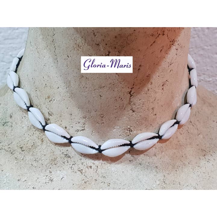 Cowrie Shell Seashell Necklace White Adjustable Cowrie Sea Shell