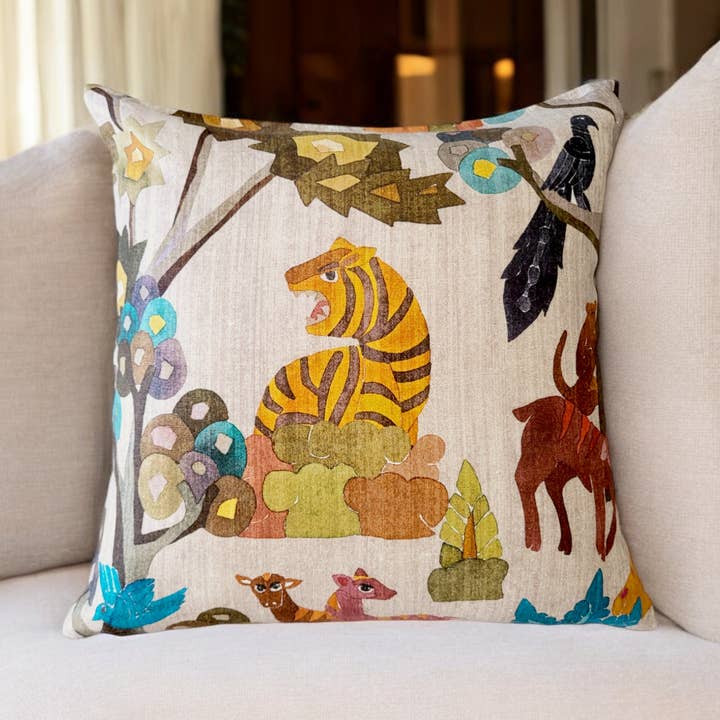 Diseño botánico Savana hecho a mano de lino natural. para venta al por mayor de Artisan by MF