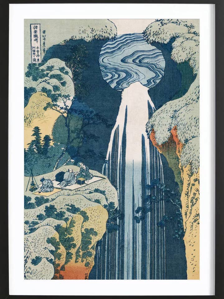 Hokusai - Cascade d'Amida sur l'autoroute Kiso pour la vente par JUNIQE