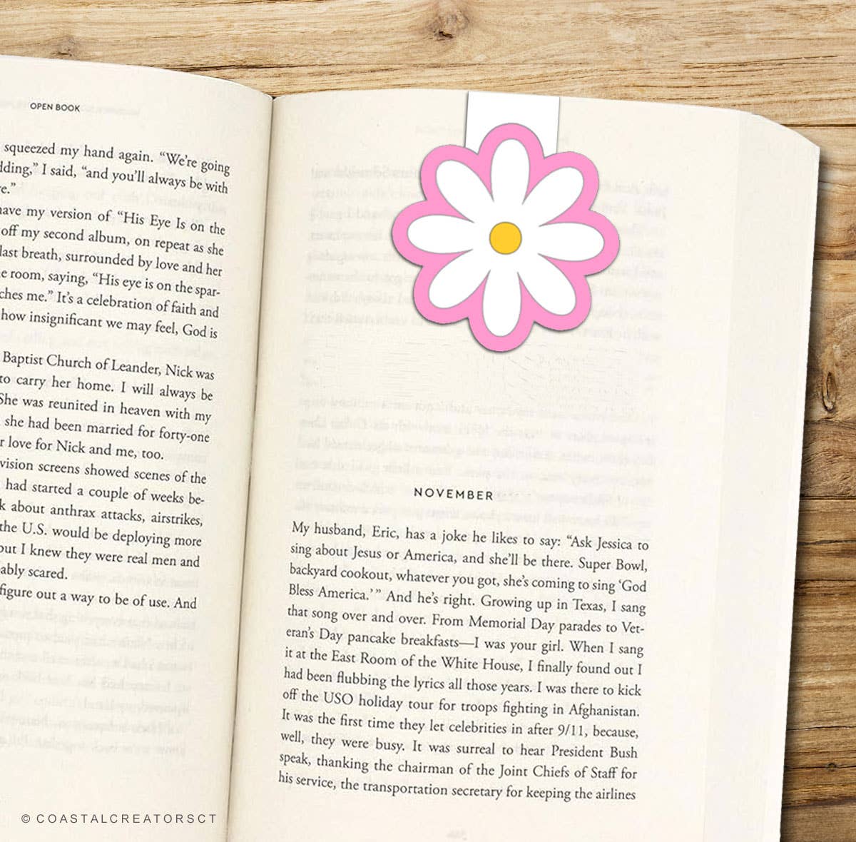 Coastal Creators of Connecticut - Wholesale Bookmark - Pink/Blue Daisies Reversible Magnetic Bookmark (Packaged)3