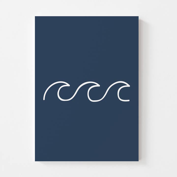 Impression artistique abstraite en forme de vague côtière pour la vente par Nak print co.