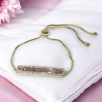 Bracelet Chaîne Art Déco - Collection Pretty In Pink pour la vente par Shimmer by Cindy