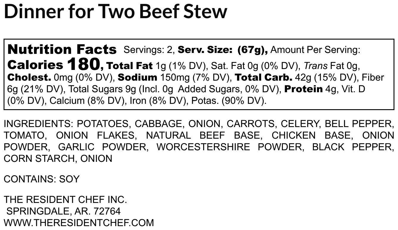 The Resident Chef - Vendita all'ingrosso Zuppe - Cena per due spezzatino di manzo1