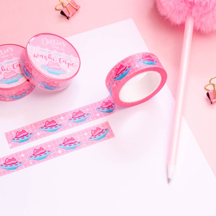Origami UFO Cat Washi Tape for wholesale by Dottie's Paper Co.