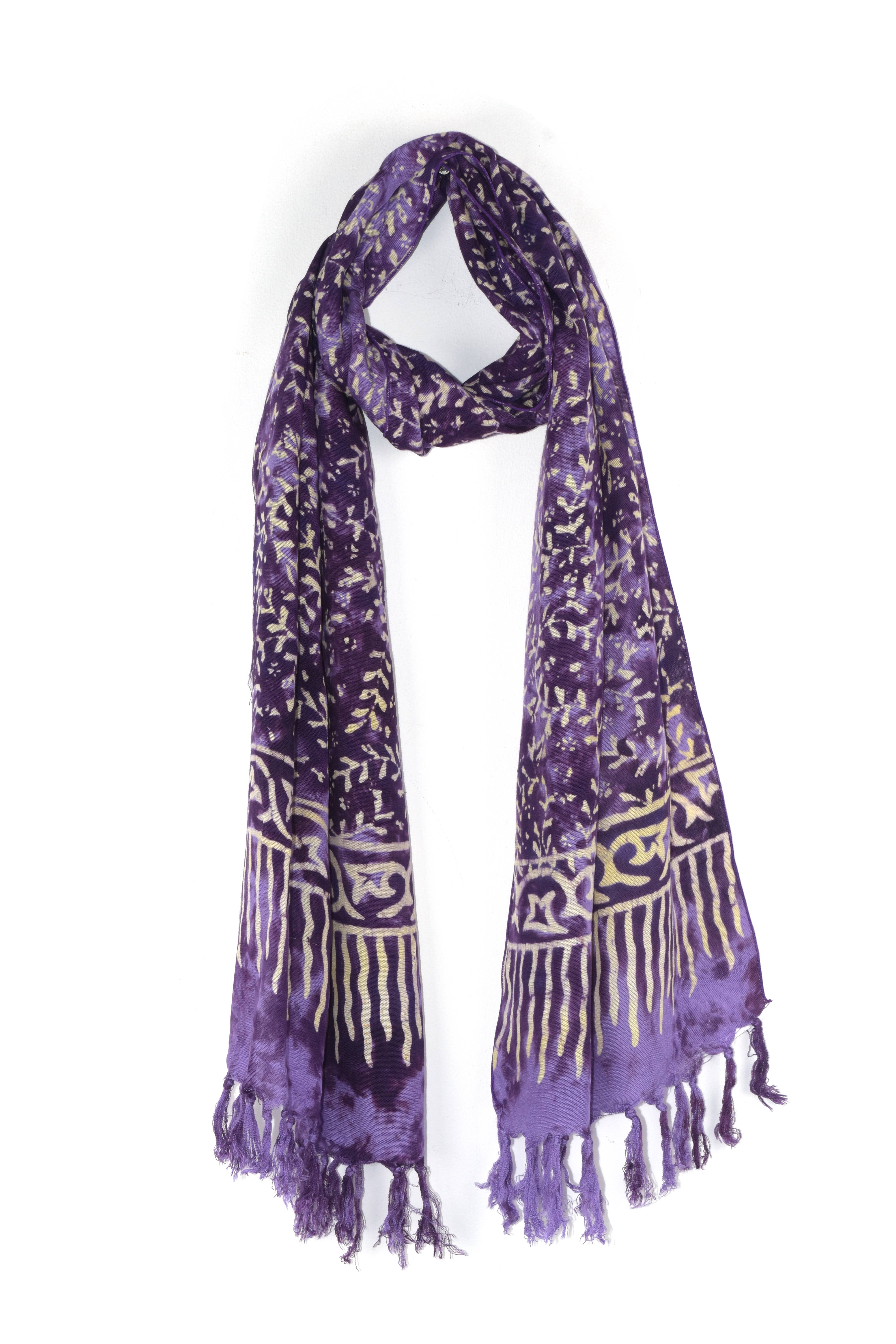Nusantara Inc. - Wholesale Scarf - Women's - Rayon Batik Scarf - 98781 A-C (Knotted  Fringe)29